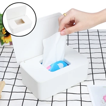 

Wet Wipes Dispenser Holder Home Office Tissue Storage Box Case With Lid White Kitchen Storage Tissue Boxes