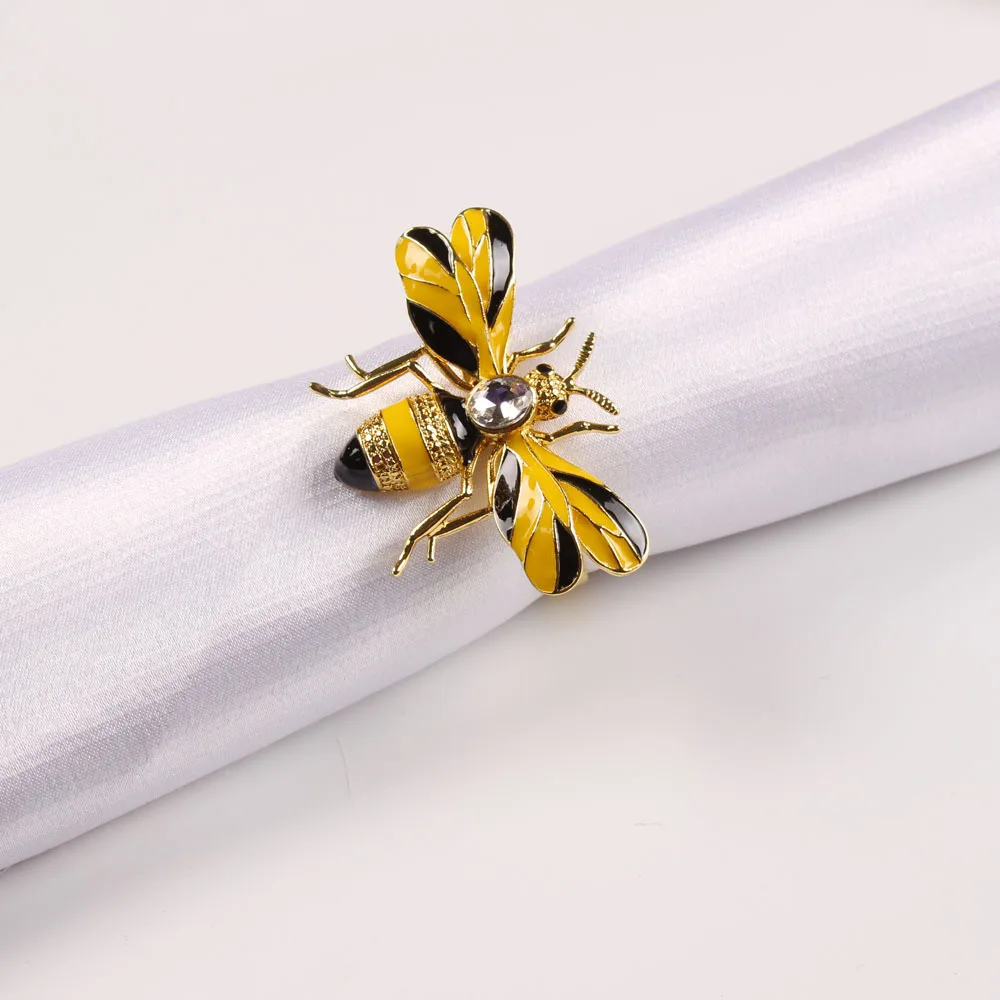 Napkin Ring 4pcs Dripping Dragonfly Napkin Button Napkin Ring Hotel Wedding Table Cloth Ring