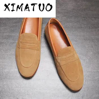 

Mens Casual Brands Slip On Suede Shoes Men Loafers Moccasins Genuine Leather Driving Sneakers Zapatillas Hombre