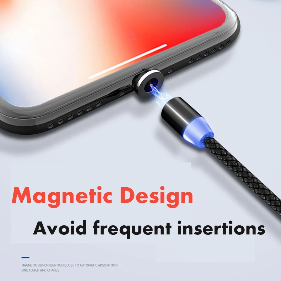 Магнитный кабель Usb 2 м для Iphone 8 7 6 6s X Xr быстрая Магнитная Зарядка Ipone Max XR 7plus
