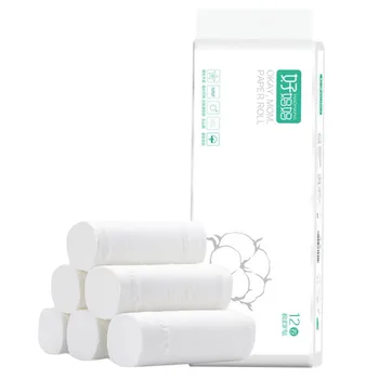 

12Pcs New White Coreless Rolled Paper Simple Packaging Household Kitchen Cleaning Supplies High Quality Durable Napkin Spot 2020