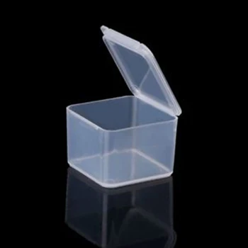 

1PCS Clips Dispenser Plastic Transparent Storage Box Square Collection Container Case with Lid For Stationery Clips Washi Tape