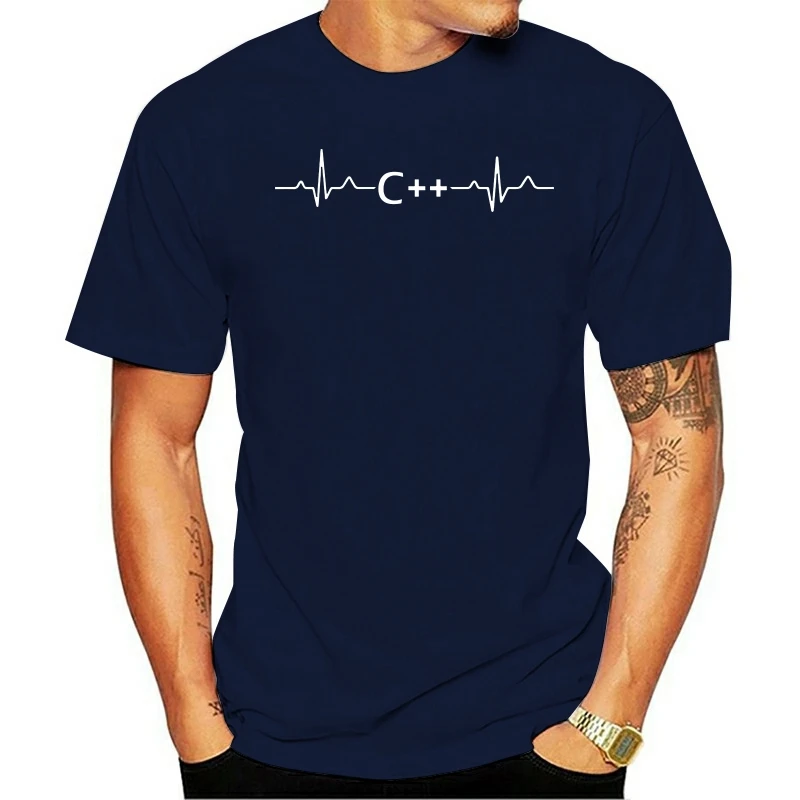 

T Shirt Programming Heartbeat C Lauguage Hacker Science Programmer Jave Men Summer Short Sleeve Cotton Tshirt Unique Tops ' Tees