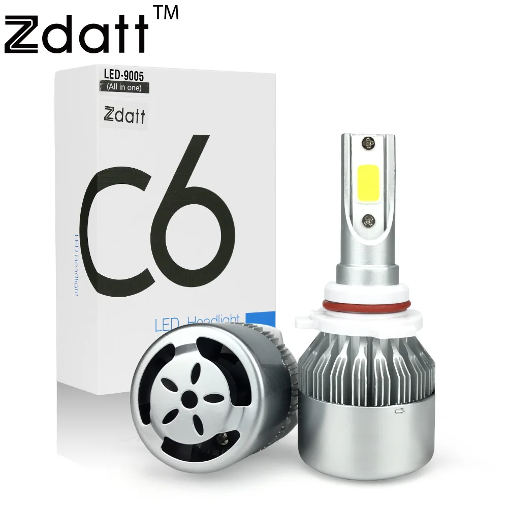 Zdatt C6 H4 Светодиодная лампа H7 H11 H1 9005 9006 Автомобильные фары лампы 12 В 72 Вт 6500 лм K CSP
