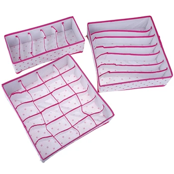 

3PCS/SET Foldable Underwear Organizer Bra Tie Socks Clothes Storage Box Case