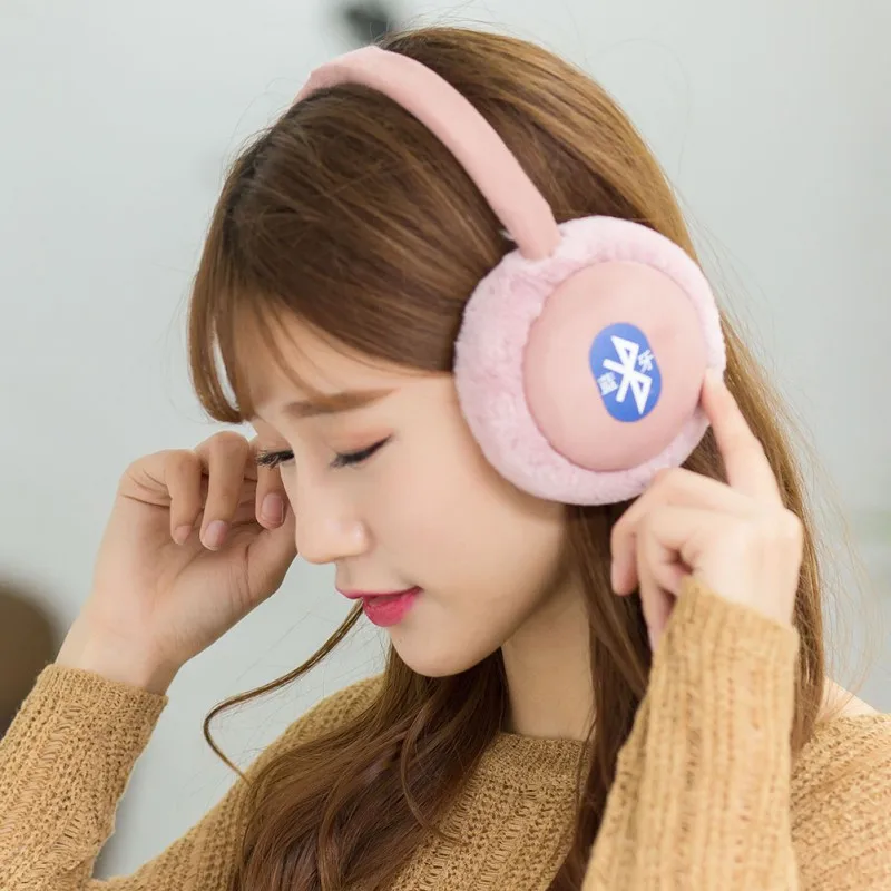 Многофункциональный плюшевые Материал Складной Теплый Bluetooth гарнитура наушники теплые Беспроводной наушники пушистые гарнитура уха зима теплее