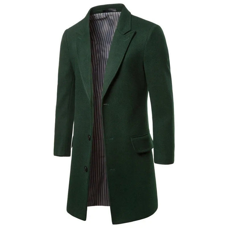 Повседневный стиль, однотонные, дизайнерские, длинный участок Большие размеры однобортный Подходит Тип мужское шерстяное пальто JK0045