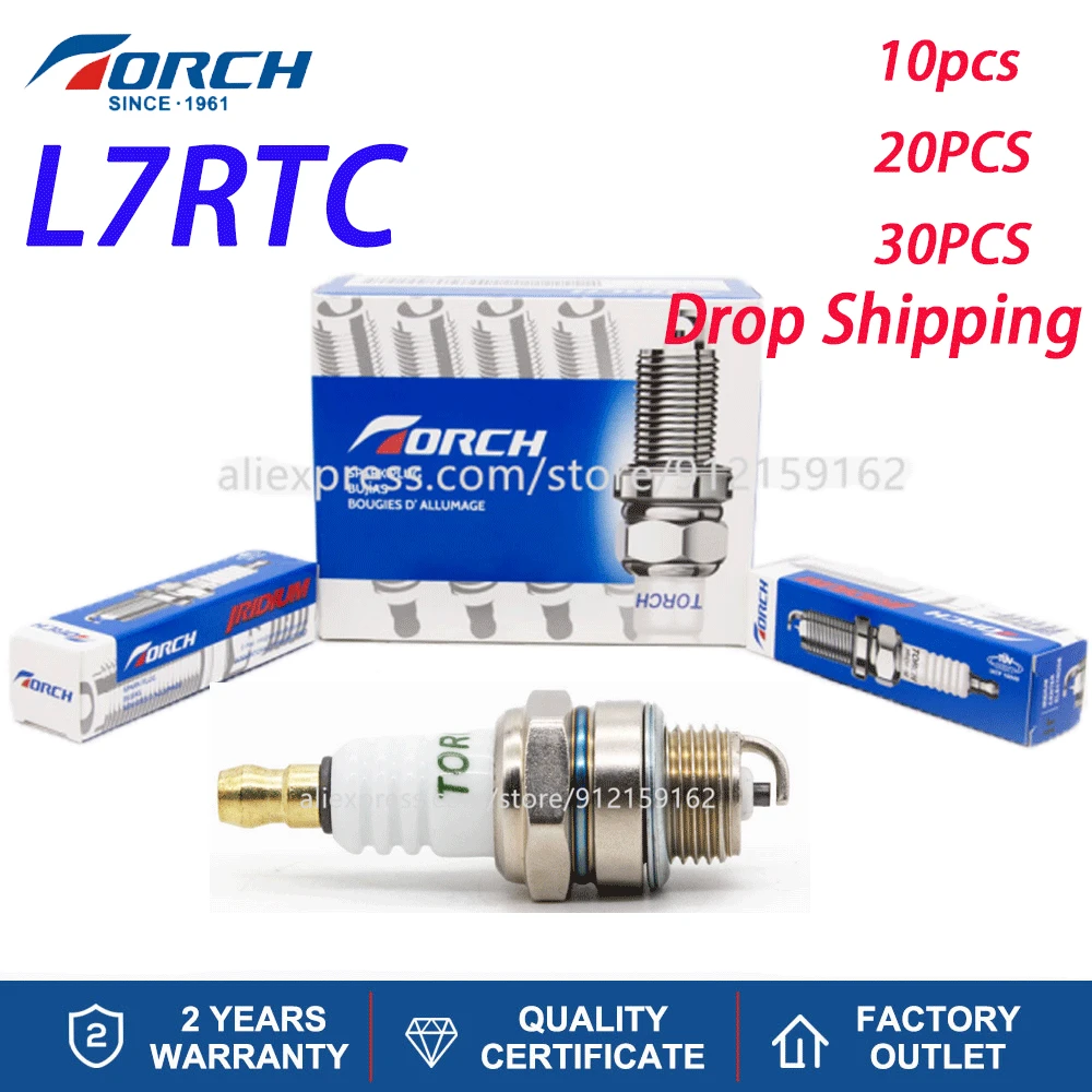 

10pcs/lot Car Spark Plug Original TORCH L7RTC for Candle BPMR7A Champion 852 for WSR5F 2974 Brisk PR15Y Drop Shipping