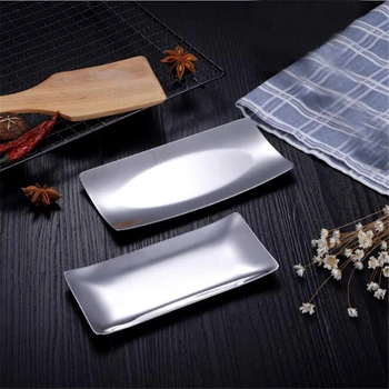 

Snack Fruit Storage Tray Tableware Tools Fine Polishing Salver Snack Dessert Stainless Steel Tray Napkin Plate Dish