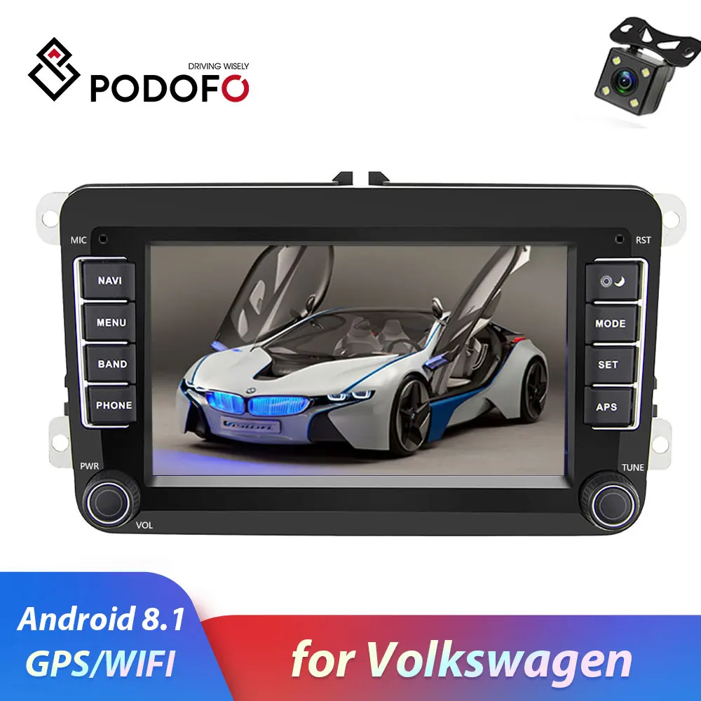 Авторадио Podofo 2 Din 7 "Android автомобильный мультимедийный MP5 плеер аудио для Volkswagen gps wifi рулевое управление Радио стерео
