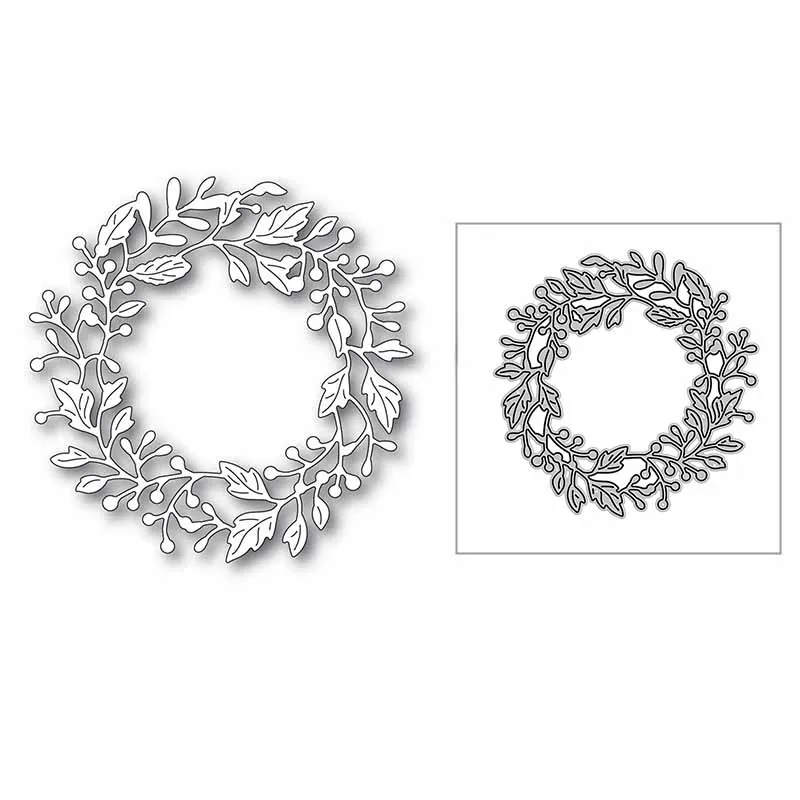 New Berry Leaves Lace Wreath 2020 Metal Cutting Dies for DIY Scrapbooking and Card Making Decorative Embossing Craft No Stamps