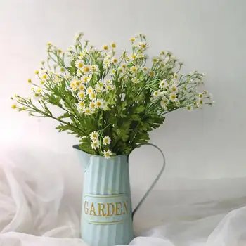 

5Pcs Artificial Daisy Bouquet Plastic Marguerite Flower for Home Wedding Chrysanthemum Bunch Plastic Mum Flower