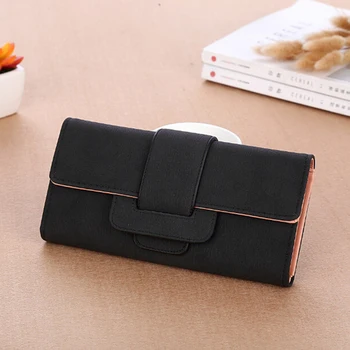 

New luxury ladies wallet Korean retro lychee pattern ladies long wallet brand leather wallet ladies PU leather