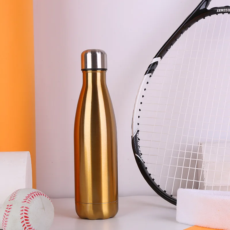Золотой термос колба Герметичная Бутылка Для Воды Из Нержавеющей Стали