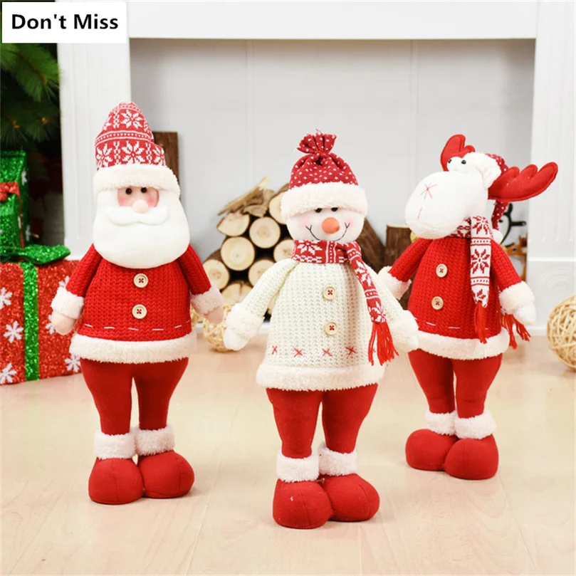 Новогодний Санта-Клаус Снеговик куклы Regalos De Navidad для дома, Рождественская статуэтка, елочные украшения, рождественские подарки, игрушка