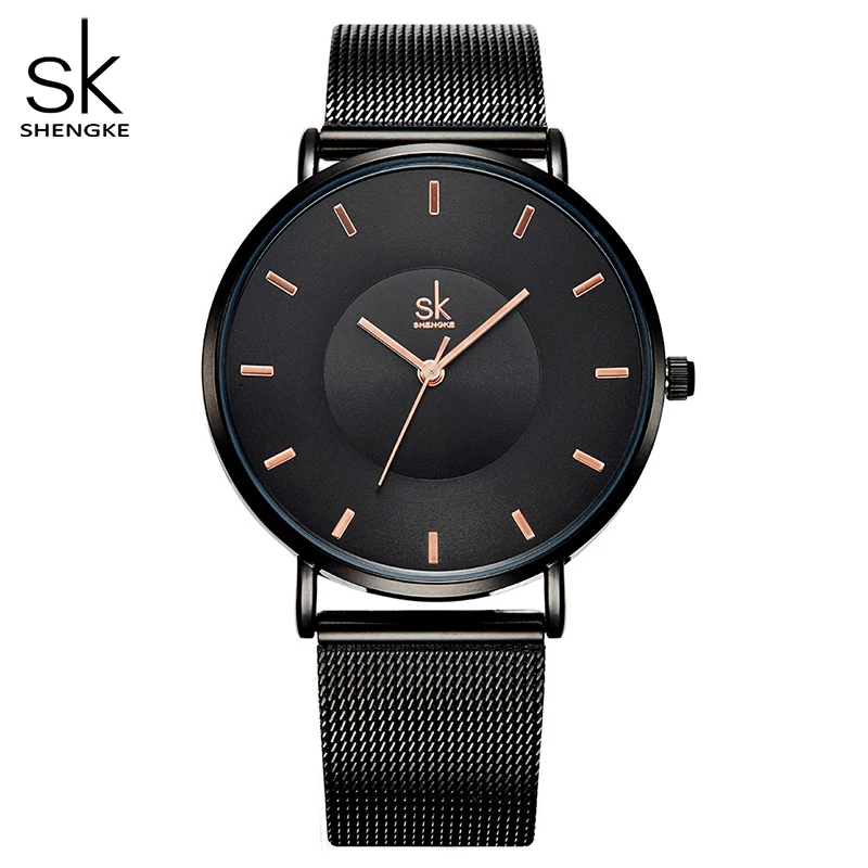 Shengke Simple Women Watches 2020 Ladies Wristwatch Ultra thin Quartz Watch Woman Sliver Relogio Feminino SK | Наручные часы