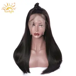 Бесклеевая кружевная передняя часть человеческих волос парики прямые для женщин малазийские Remy 13x4 инче кружева Солнечный свет