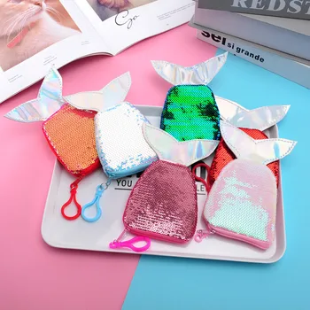 

Ladies coin purse mermaid two-color cute student coin purse key coin bag female small leather bag children's wallet holiday gift
