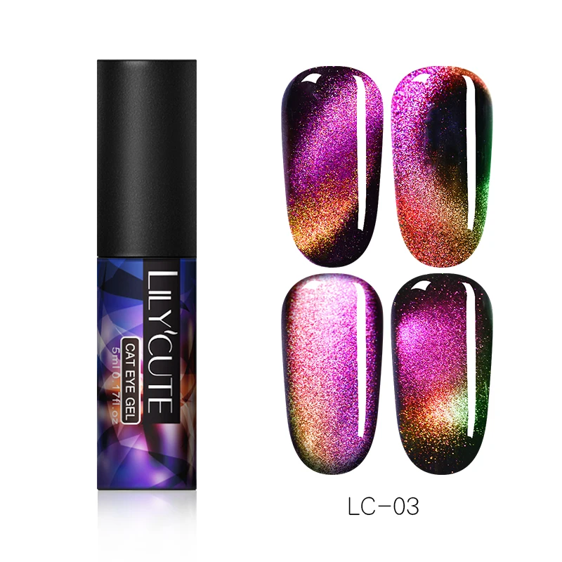 Auroras Nail9 LILYCUTE 9D Гель-лак «кошачий глаз» Хамелеон для использования с магнитом гель, Длительное Действие, блестящие лазерные солнцезащитные очки "кошачий глаз" для ногтей замочить от УФ-светодиодный гель Лаки - Цвет: Auroras Nail9