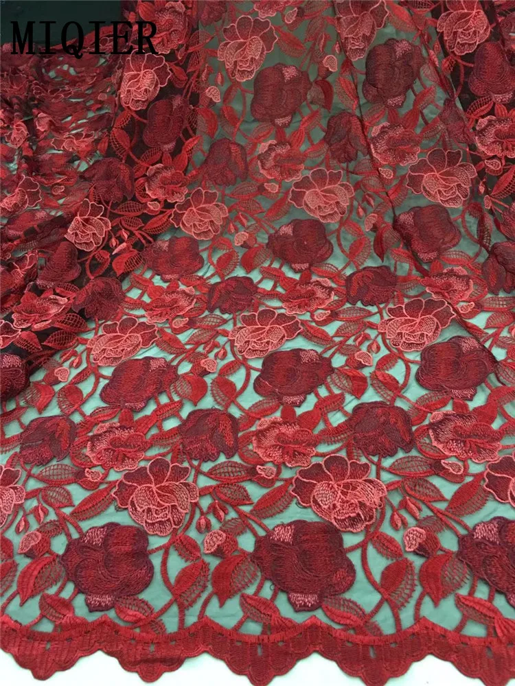 MIQIER 2020 High Quality African nigerian tulle Lace Fabric Damask Embroidery Wedding Party Dress fabric for sewing | Дом и сад
