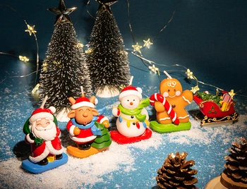 

Cake Candle Santa Claus Elk Snowman Gingerbread Man Smokeless Candles For Baby Party Birthday Christmas Cake Topper Decor Favor
