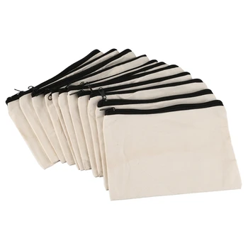 

Canvas Zipper Bag Cosmetic Bags for Travel Eco-Friendly Cosmetic Bag Canvas Pencil Case