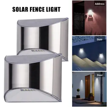

Wall Light Solar Garden Patio Lighting Security Yard Lamp 2pcs Stainless Steel Durable Landscape IP55 Walkway Lights