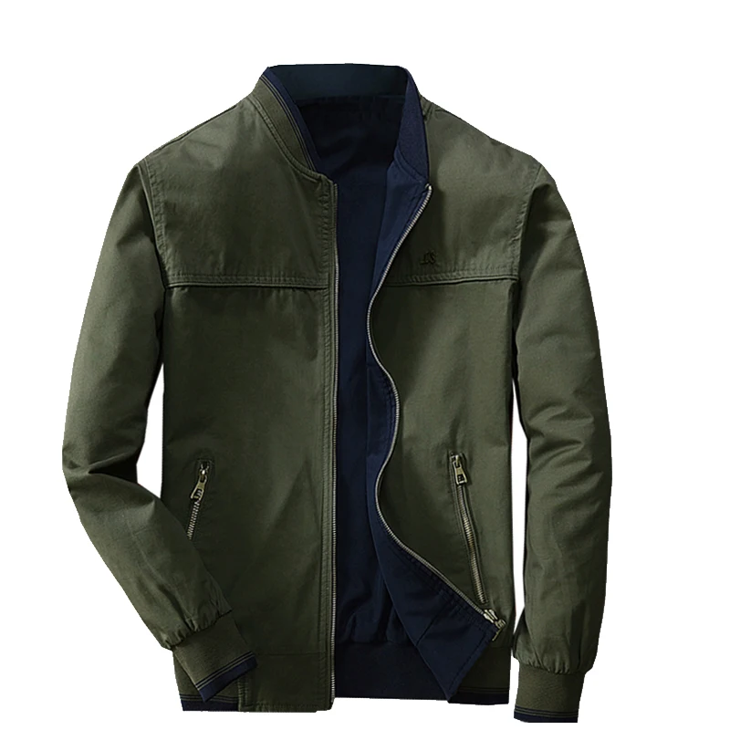 

Autumn Spring Men Reversible Jacket Solid Color Slim Male Casual Coats Bussiness Suit Leisure Streetwear 2 Side Clothing