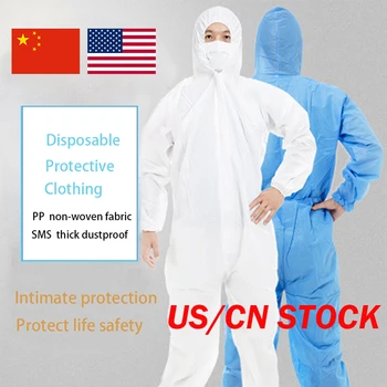 

Adult Disposable Protective Jumpsuit with Cap Anti-epidemic Dust-proof Water-proof Oil-proof Spray Adult protective clothing