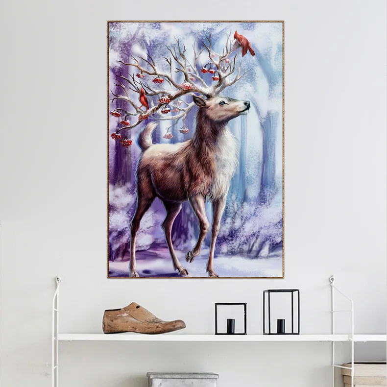 

2018 New Style Diamond Painting Full of Crystals Elk Birds Minimalist Modern European Style Decorative Painting Cross Stitch Man