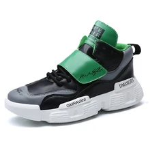 Новинка года; Мужская обувь для папы; кроссовки на массивном каблуке; Качественная кожаная сетчатая мужская повседневная обувь в стиле пэчворк; удобная модная мужская обувь