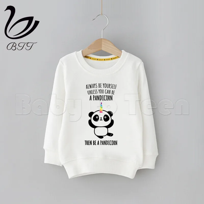 Детская толстовка с капюшоном с рисунком из мультфильма «I Am A Pandicorn»; свитера с милым принтом; детская одежда; детские толстовки с капюшоном и рисунком