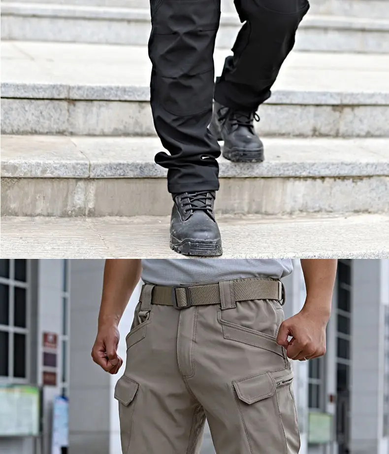 Tactical pants men's elastic spring and summer quick-drying pants windproof and waterproof camouflage overalls loose large size
