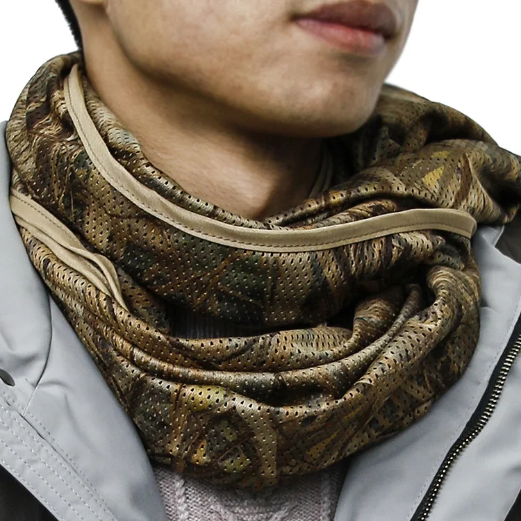 mens cotton scarf Outdoor Anti-cold Anti-sand Mesh Scarf Men's Camouflage Tactical Scarf Sports Adventure Scarf Headscarf Camouflage Breathable men wearing scarves