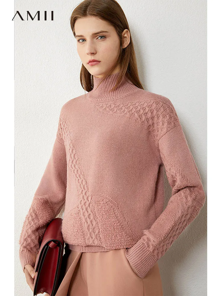 Amii Minimalism Winter Sweaters For Women Fashion
