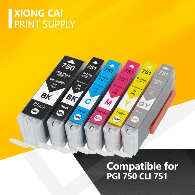 PGI750 CLI751 совместимый чернильный картридж для принтера Canon MG6370 MG7170 MG7570 IP8770 MG6770 MG6670