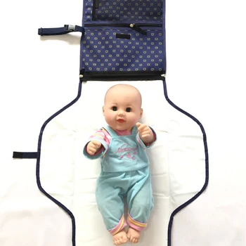 

Nappies Changing Pad Portable Foldable Waterproof Diaper Change Mat Storage Bag (Blue)