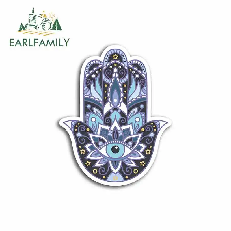 

EARLFAMILY 13cm x 13cm For Hamsa Hand Hamsa Hand ReligionFunny Car Stickers Fashion Occlusion Scratch Bumper Window Stickers
