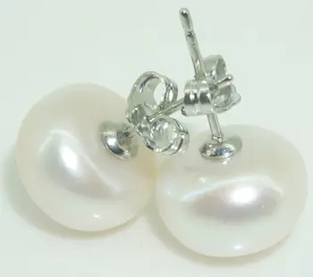 

Freshwater white Cultured Pearl 11-12mm stud Earrings
