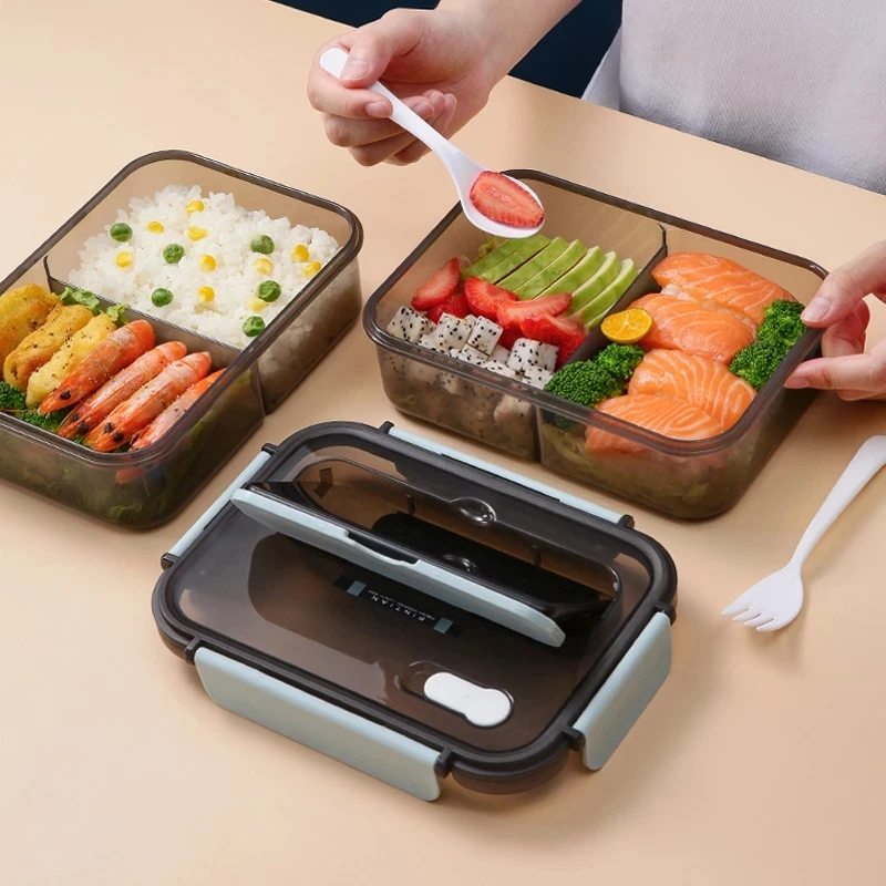 Transparent Lunch Box For Kids Food Storage Container With Lids Leak-Proof Microwave Food Warmer snacks bento box japanese style bento lunch box