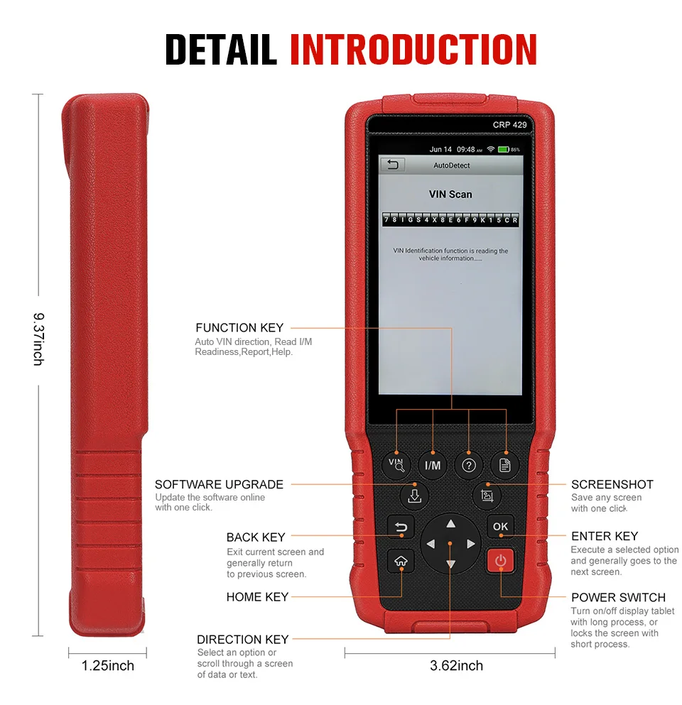 LAUNCH X431 CRP429 OBD диагностический сканирующий инструмент OBD2 сканер Все системы Авто считыватель кода масла EPB DPF инжектор кодирования IMMO PK MK808