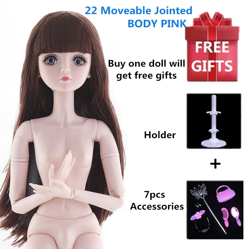 22 подвижных шарнирных 60 см 1/3 BJD куклы женские голые телесные и одежда модные