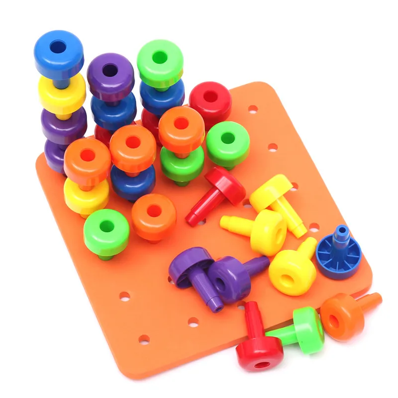 lower price  30Pcs Peg Board Set Montessori Occupational Fine Motor Toy for Toddlers Pegboard Children Kids Toy 