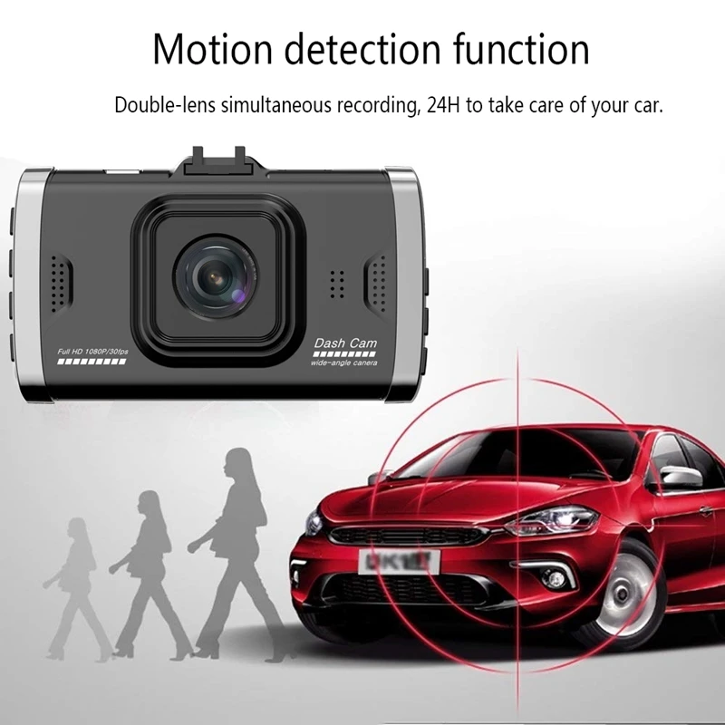 3-дюймовый Full Hd 1080P вождение автомобиля Регистраторы автомобиля Камера Dvr Ips капюшон с детектором движения G Сенсор