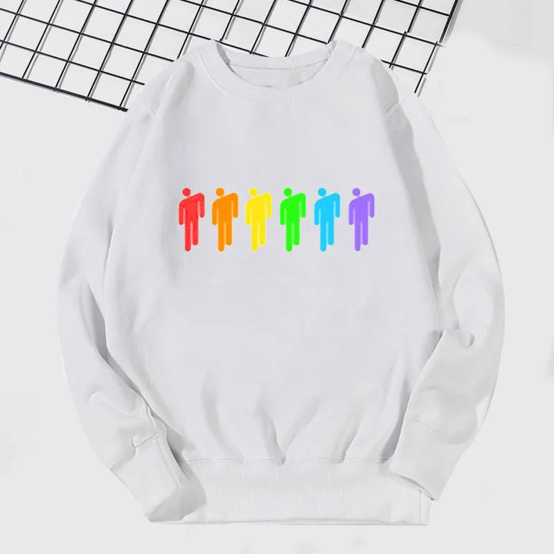 Billie Eilish/свитер для мальчиков; зимняя одежда для маленьких девочек; модная толстовка с капюшоном для маленьких девочек с принтом «Kpop Billie»; детские толстовки с капюшоном; повседневные рубашки