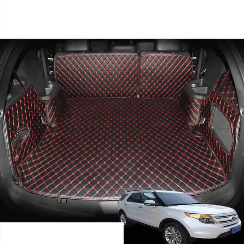 Для ford explorer кожаный коврик для багажника автомобиля грузовой автомобильный коврик для багажника 2011 2012 2013 ковер