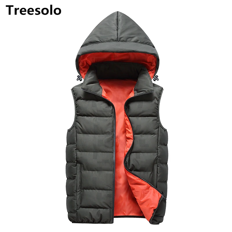 Men's Vest Winter Warm Windbreak Coats Cotton-Padded Male Outdoors Travel Vests Sleeveless Motorcycle Jacket Hooded Waistcoat