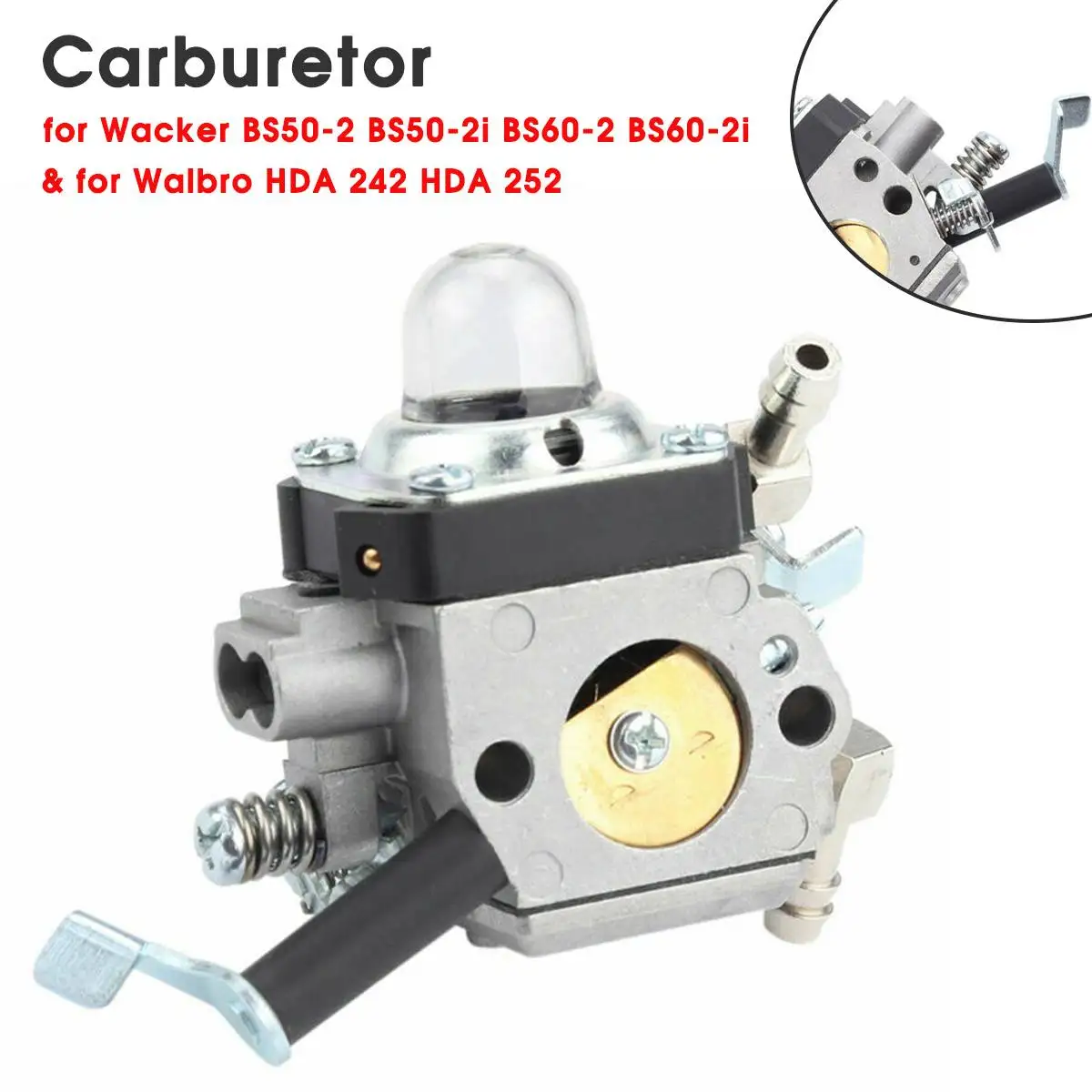 BS50-2i Carburador Motor BS60-2 para piezas Wacker para Walbro-HDA242 Nuevo 