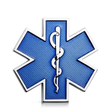 Звезда жизни 3D эмблема синий крест звезда аварийная скорая помощь знак Автомобиль Стайлинг креативный декоративный металлический логотип наклейка качество