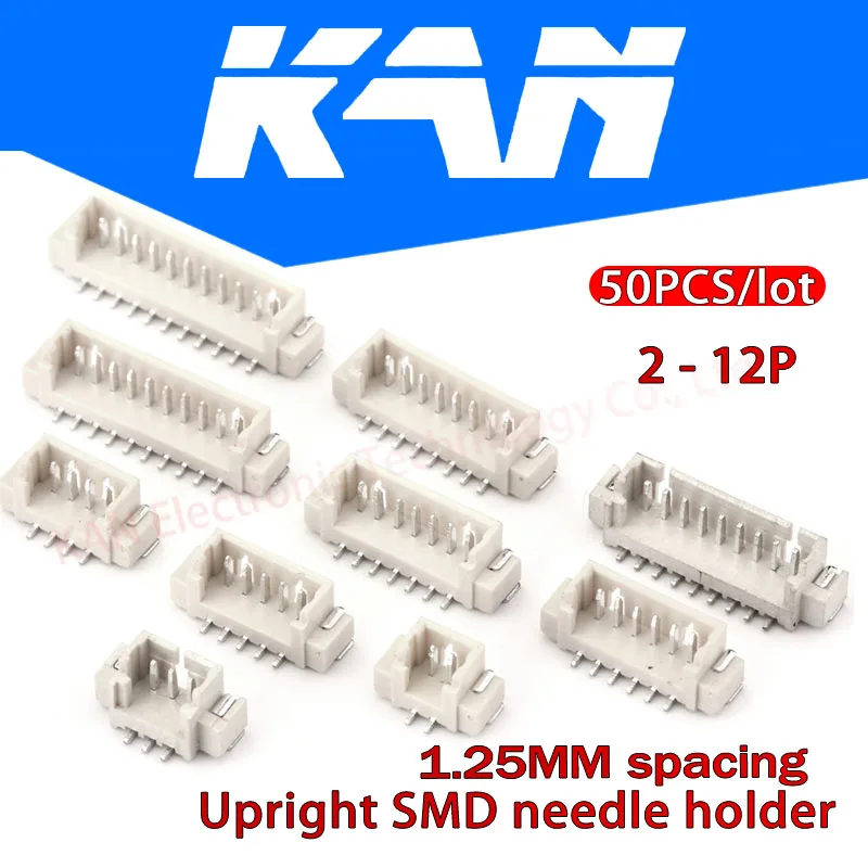 Вертикальный SMD SMT разъем JST1.25 штырьковый 1 25 мм 2P/3P/4P/5P/6P/7P/8P/9P/10P/11 50 шт. P/12P для